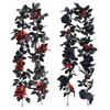 Artificial Black Rose Vine For Halloween Decor Vintage Faux Flowers Decor Red Berries Plant Garland For Outdoor Home Wall Decor