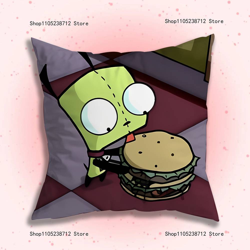 Cute Z-ZIM I-Invaders AnimePillow Case For Sofa Decor Car Office Room Printing Cushion Cover Decorations and Protector