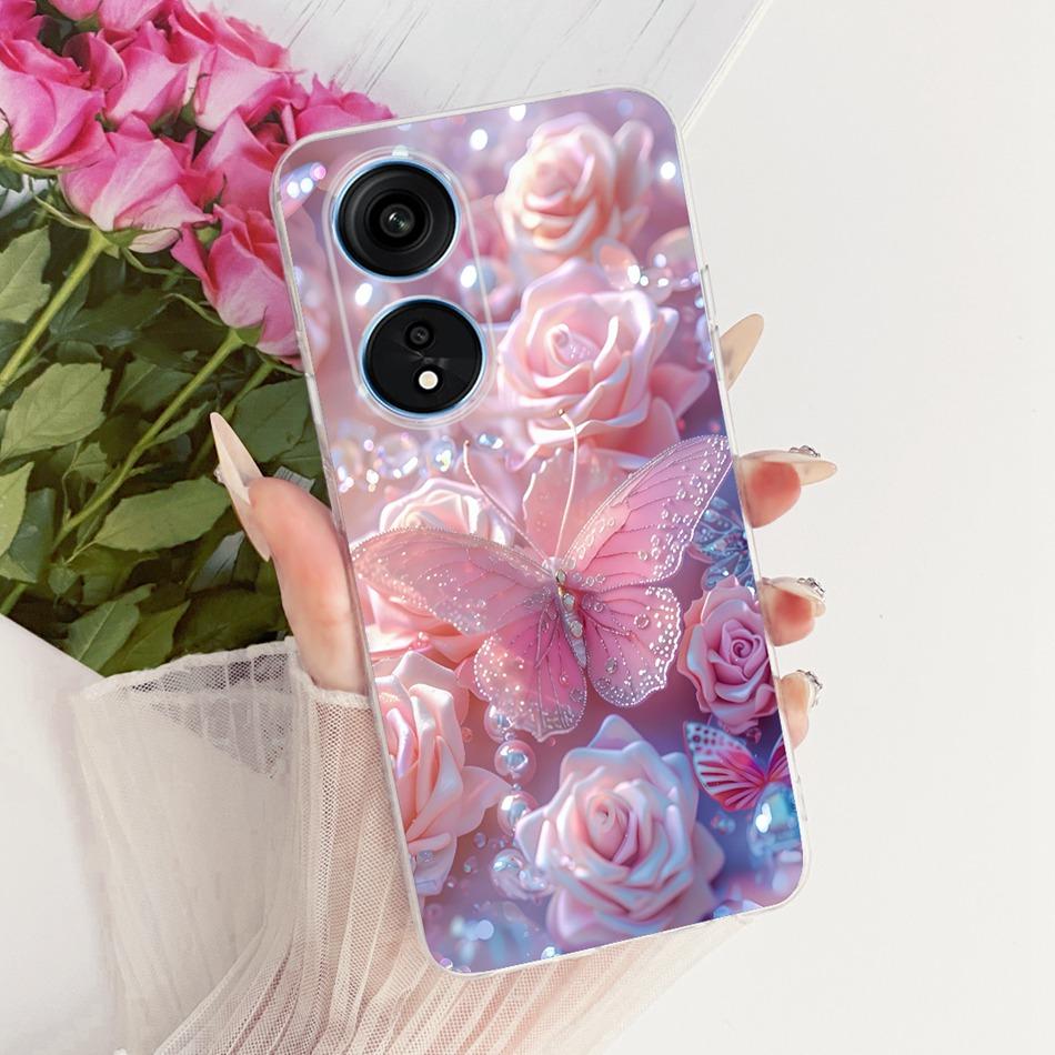 For OPPO Reno8 T 5G CPH2505 / Reno8 T CPH2481 (Reno 8T 4G) Cute Flower Butterfly Cat Painted Case Soft Silicone TPU Phone Cases