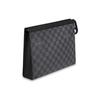 Louis Vuitton Pochette Voyage MM Black Damier Graphite Canvas Men Pouches N41696