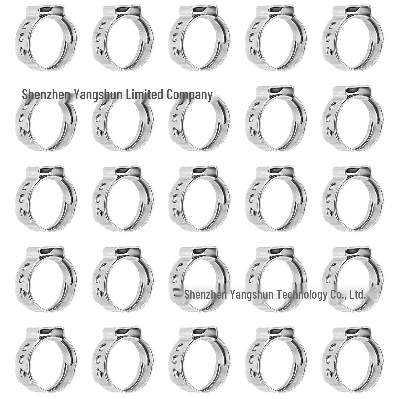 Набор из 50 штук регулируемых одноушных хомутов для шлангов из нержавеющей стали 304, 5,3-33,1 мм 50pcs (9.4-11.9mm)