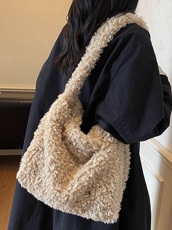 2025 Early Autumn Cute Plush Handbag and Crossbody Shoulder Bag