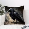 1 Piece 18x18 Inch Super Soft Short Plush Pillowcase - Black Crow Oil Painting Print