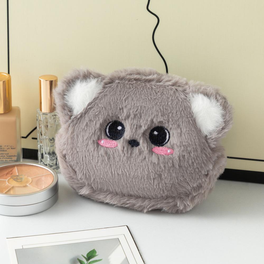 1PC Portable Kawai Animal Coin Bags Cute Koala Cat Plush Coin Purse ID Bus Credit Card Document Keys Storage Money Wallet Case