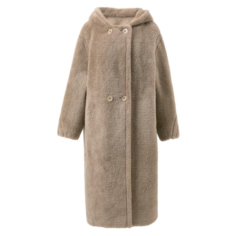Sancai 2025 Winter 100% Wool Hooded Long Coat