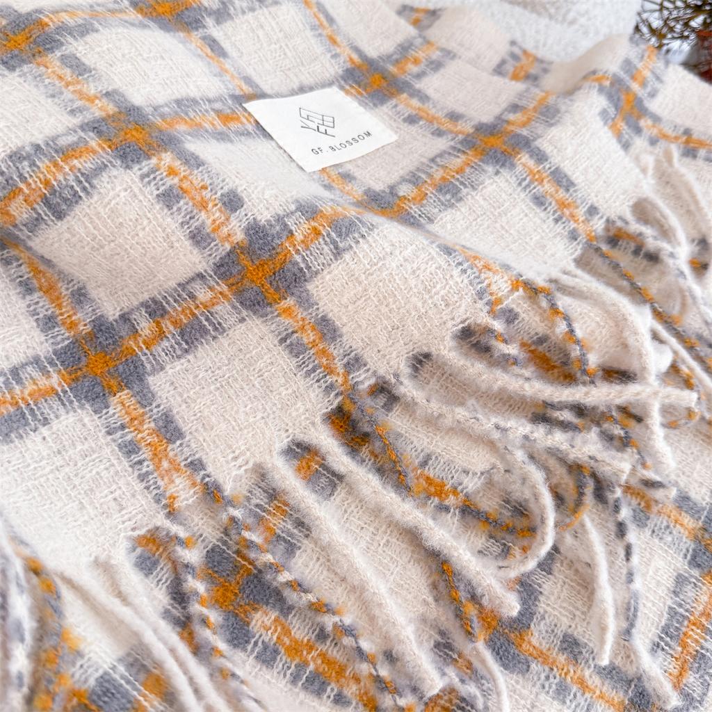 NEW Luxury Cashmere Women Plaid Scarf Winter Warm Shawl and Wrap Bandana Pashmina Long Tassel Female Foulard Thick Blanket