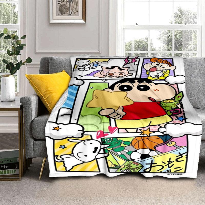 Crayon Shinchan Balloons Tapestry Blanket Home Decor Camping Trip Digital Printing Bedroom Sheet