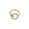 Anello Geometrico in Acciaio al Titanio Oro 14K Perla Personalità Anello alla Moda Gioielli Per Ragazze