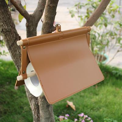 Holder, Creative PU Leather Toilet Tissue Roll Dispenser and Hangers Wall Mounted for