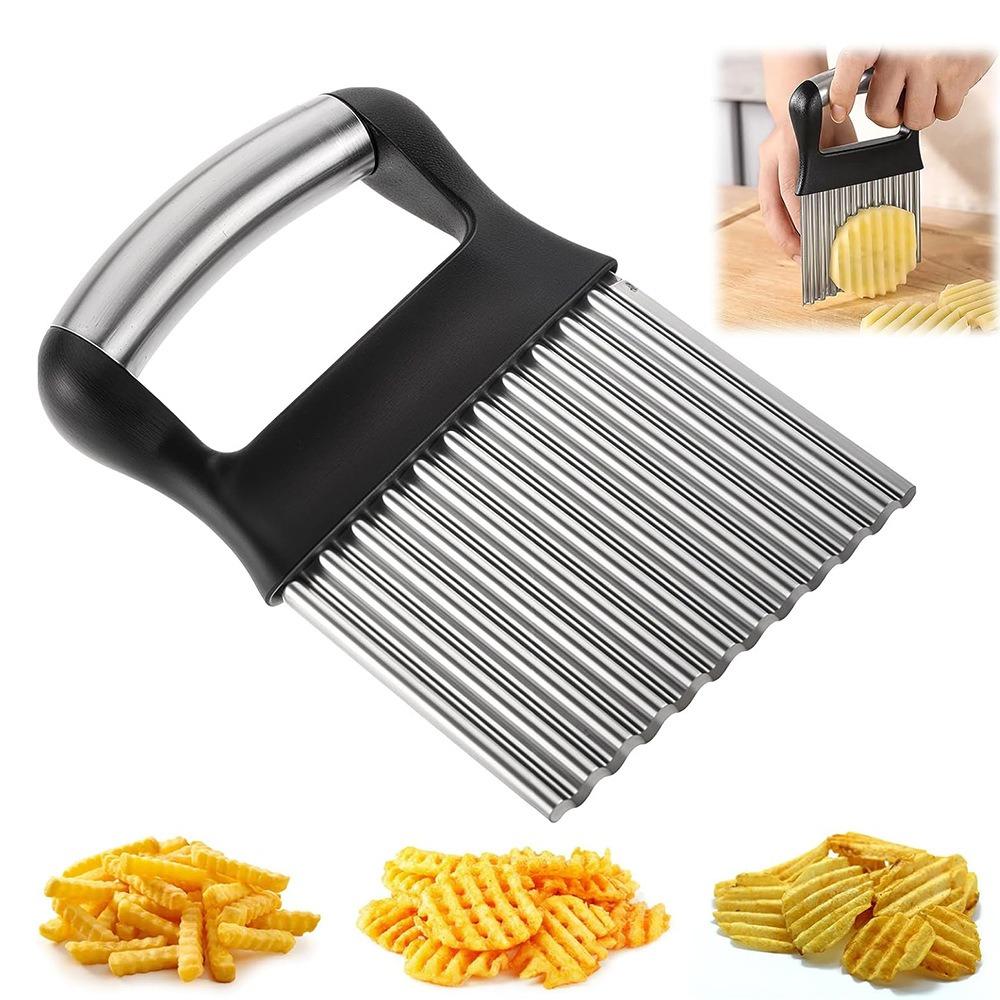 Multifunctional Manual Wave Potato Cutter Stainless Steel Sharp Crinkle Cutter Hard Wavy Chopper Kitchen Gadgets