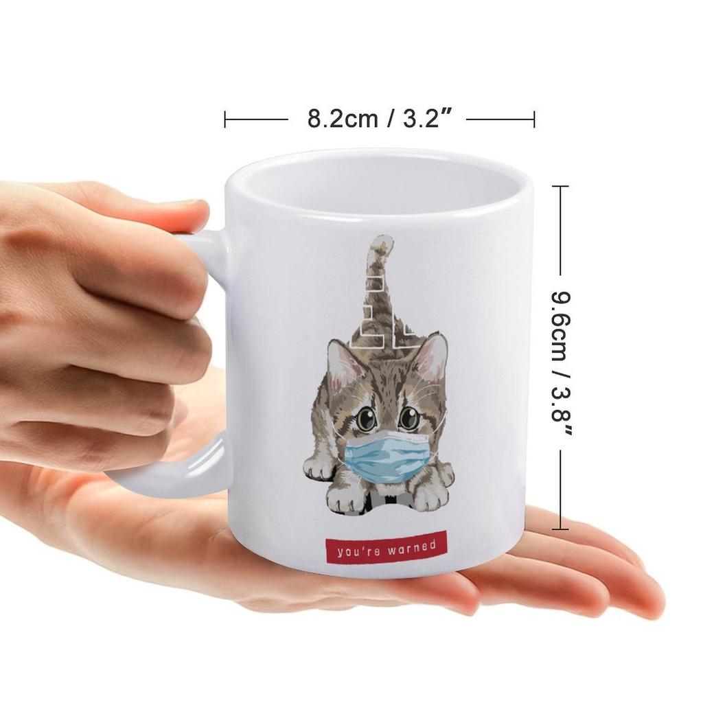 1 Förpackning 11oz Vit Keramisk Mugg Dubbelsidigt Tryckt Display Hållbar Kaffekopp Perfekt För Hemmakontoret Daglig Gåva