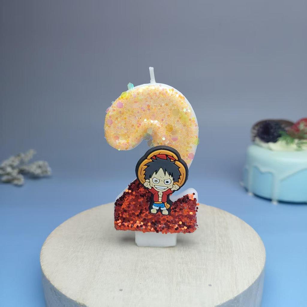 Cartoon Birthday Number Cake Candles - Handmade Decorations