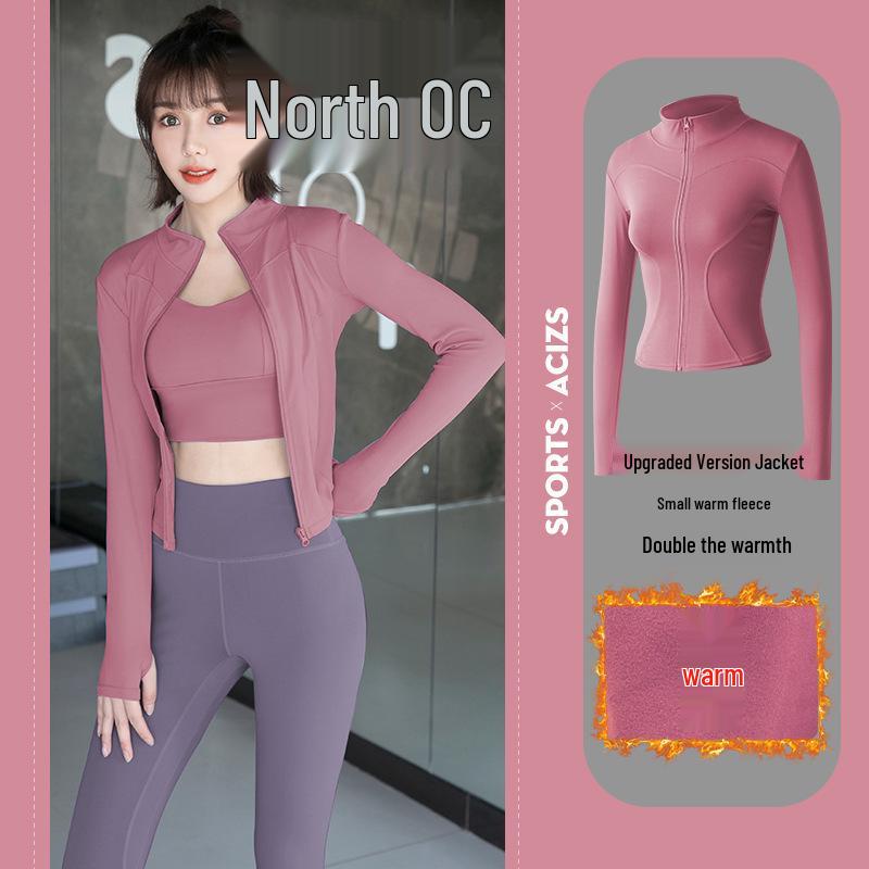 Women s Quick-Dry Slim Fit Fleece-Lined Sports Jacket for Fitness & Yoga S