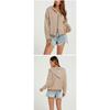 Women S Striped Hooded Zip Knit Cardigan Loose Fit Long Sleeve Sweater