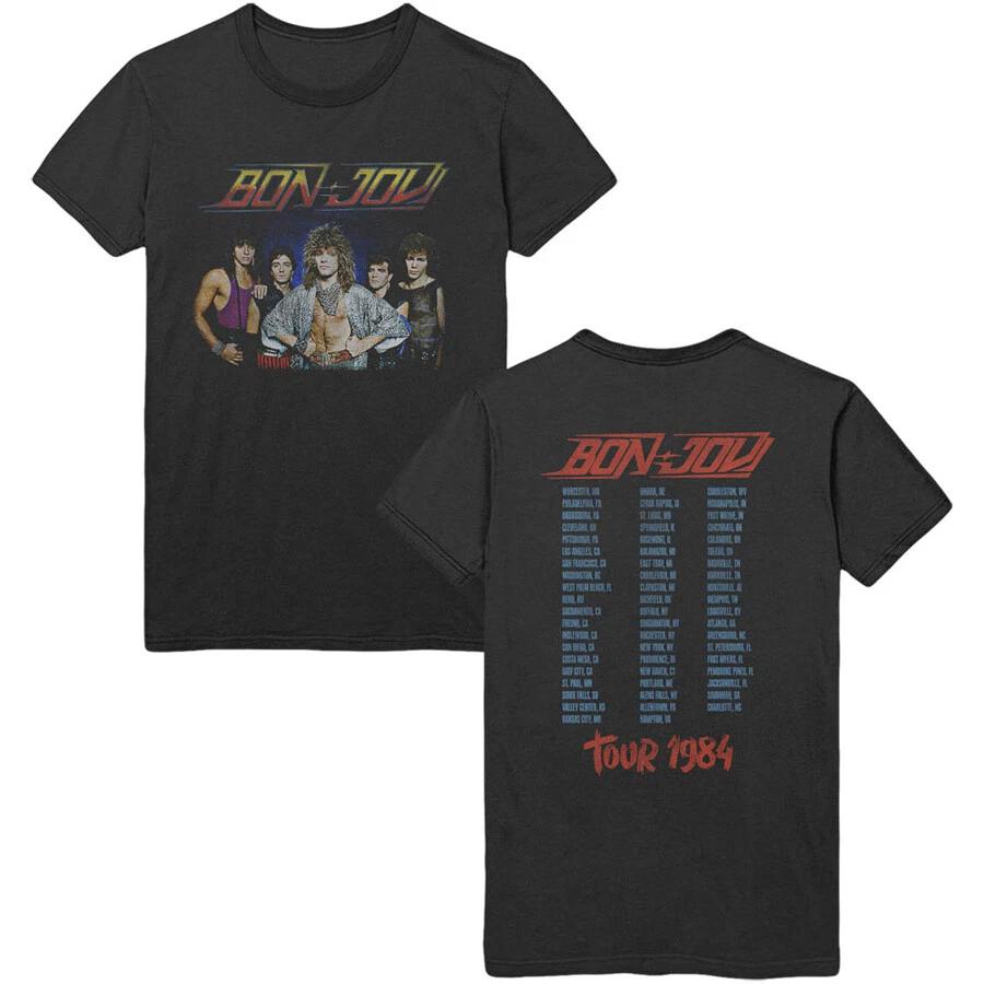 Bon Jovi - Tour 84 With Backprint - Black t-shirt M