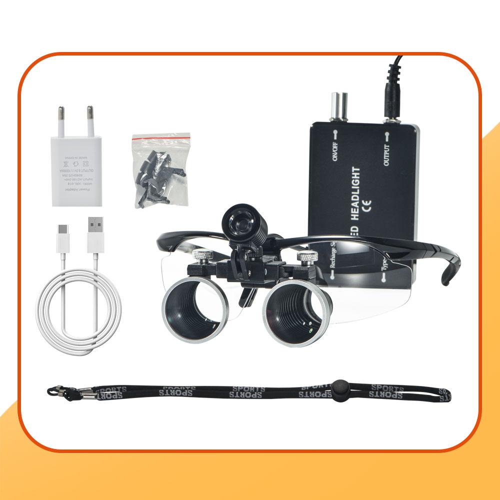 Exp Dental Loupe 2.5X 3.5X Magnifying Glass with LED Light Glasses Surgical Magnifying Glass Dental Medical Magnifying Glass