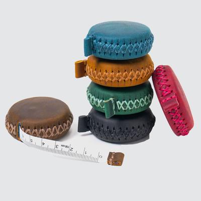 New Cowhide Leather Mini Tape 1.5M Round Roll Measure Tape Measure Gauging Tool Measurement