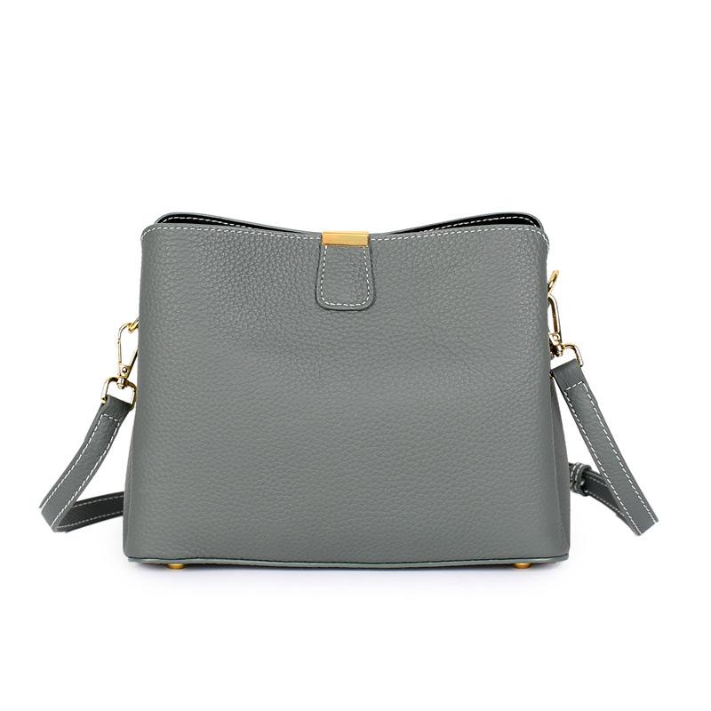 Women's Genuine Leather Handbag Luxury Bucket Style Casual Lady Fashi Shoulder Crossbody Messenger Bag for Girls 2026