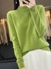 Women's Wool Semi-High Neck Loose Sweater - 2025 Autumn/Winter Collection