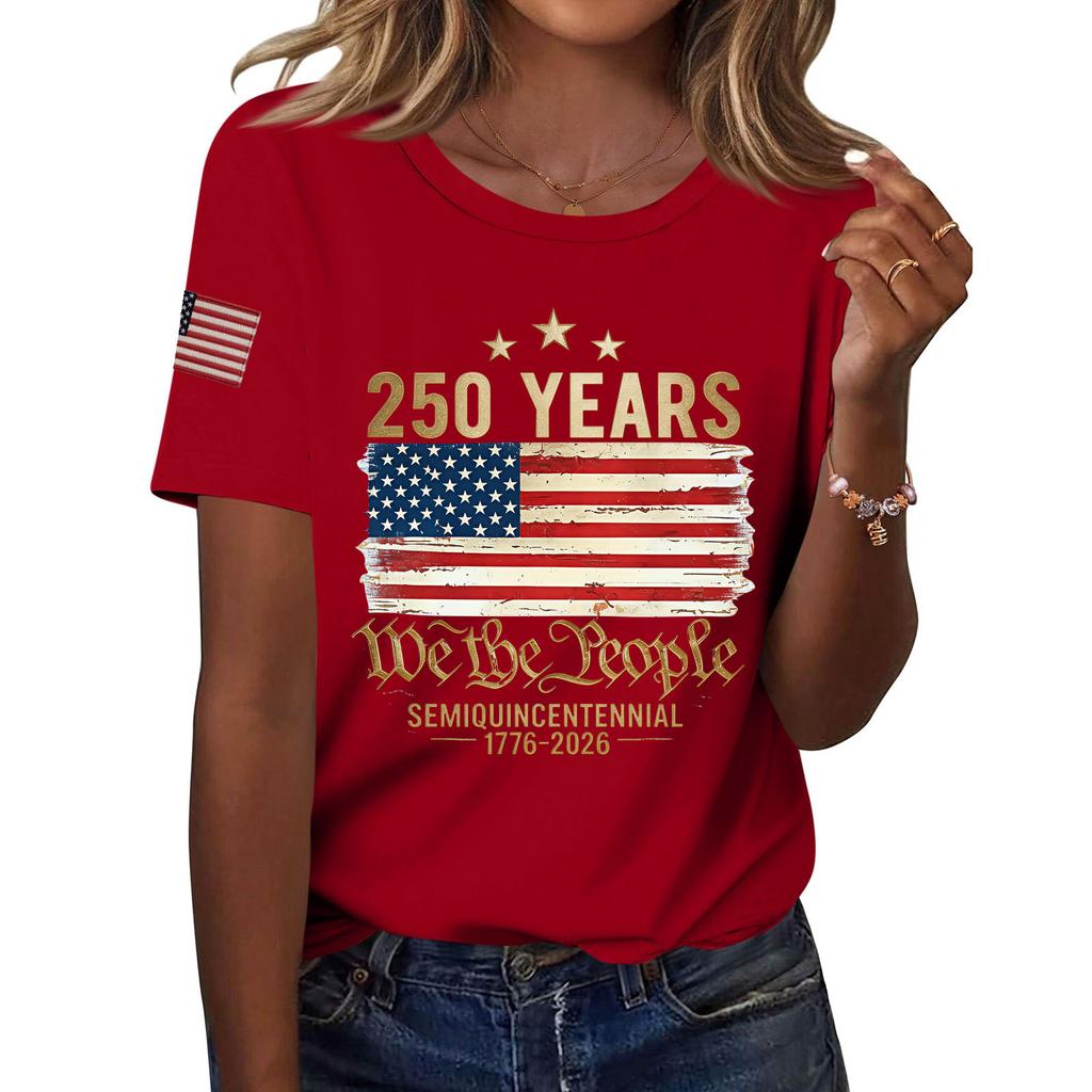 Moda feminina casual estampado manga curta gola redonda pulôver tops