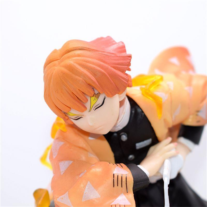 14.5 cm Combat version Anime Demon Slayer Agatsuma Zenitsu Tanjirou PVC Figure Model Kimetsu No Yaiba Collection Figure Model Gift