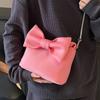 South Korea's New Niche Fashionable Bow Portable Small Bag Casual Versatile High-end Solid Color Chain Messenger Bag