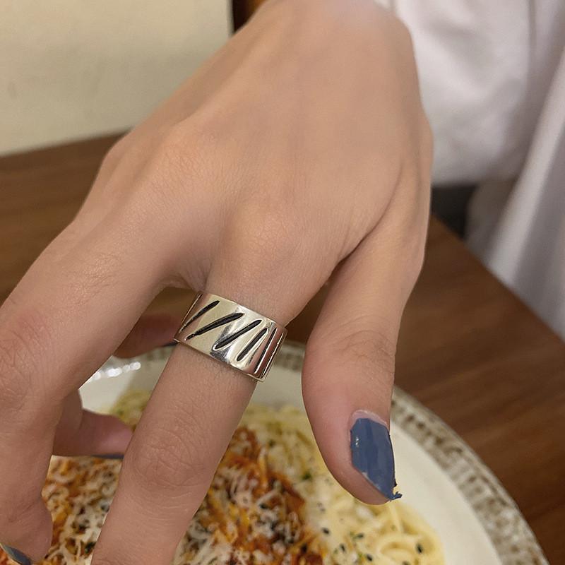 Silver Trendy 925 Korean Minimalist Adjustable Ring With Cross Knot Design For Women