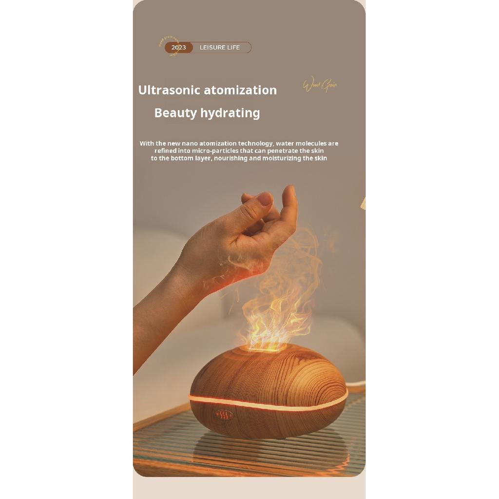 7 colores Fire Flame Wood grain aromatherapy machine humidifier Aroma Diffuser Air Ultrasonic Mist Maker Fogger Aroma Air Fresheners 2