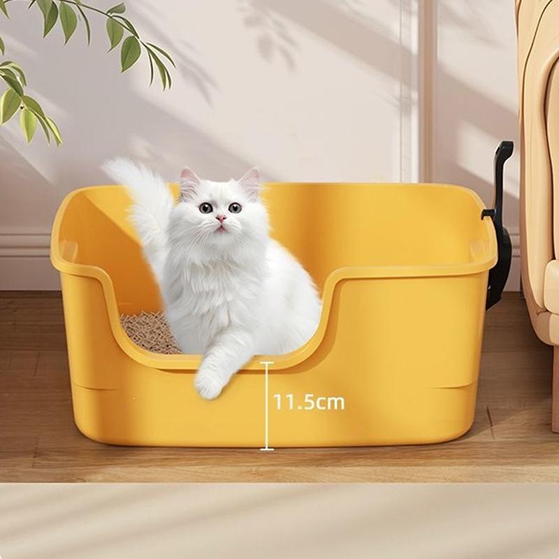 Cat Litter Box Bedpan Big Mac Oversized Cat Tray Bedpan Large Capacity Semi-Closed Plastic Anti-Splash Cats Toilet Pet Supplies