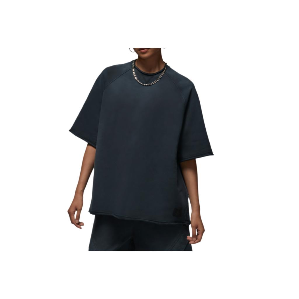 Jordan Flight Fleece Comfortable Versatile Fashion Simple Solid Color Short Sleeve Raglan T-Shirt Women Tops IB9851-010