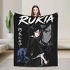 Rukia Kuchiki Blanket Bleaches Anime Flannel Funny Soft Throw Blankets for Coverlet All Season