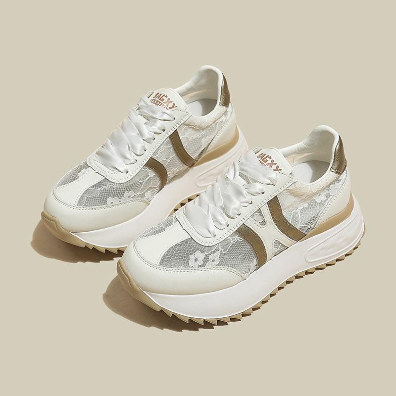 

Sports mesh shoes breathable mesh Forrest Gump shoes inner height increase dad 2025 new summer little white sandals platform women s shoes 39