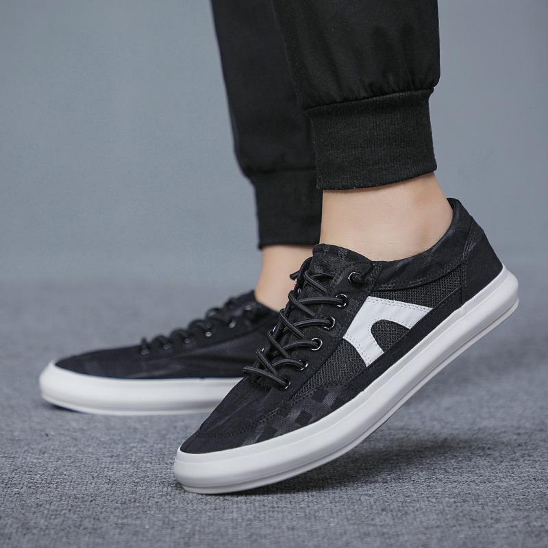 

Модная мужская повседневная обувь парусиновые кроссовки на шнуровке летняя мужская плоская классическая оригинального бренда сетчатая элегантная дышащая обувь BD23030 44 чёрный