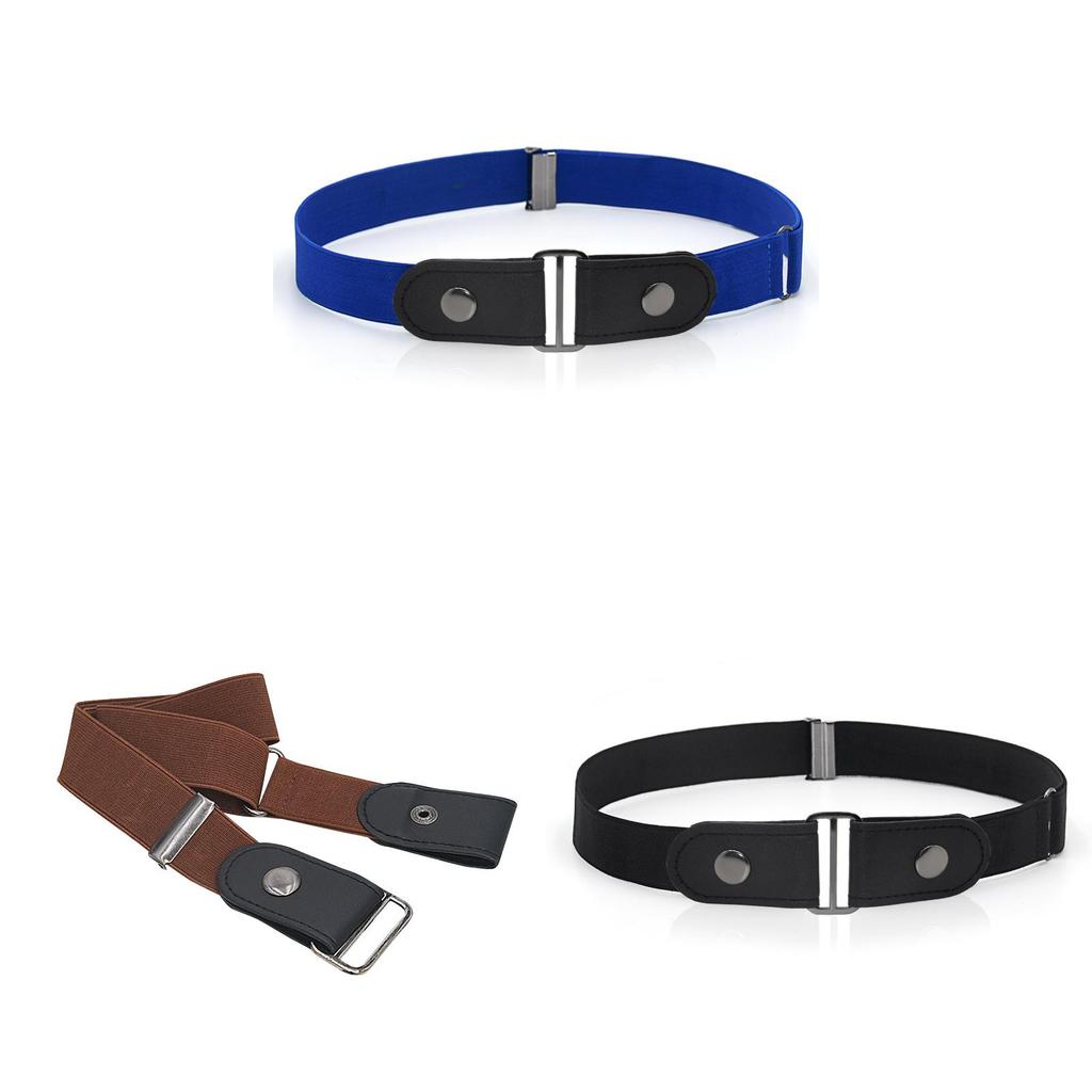 Leather Elastic Belt For Men And Women With Metal Buckle And Adjustable Fit