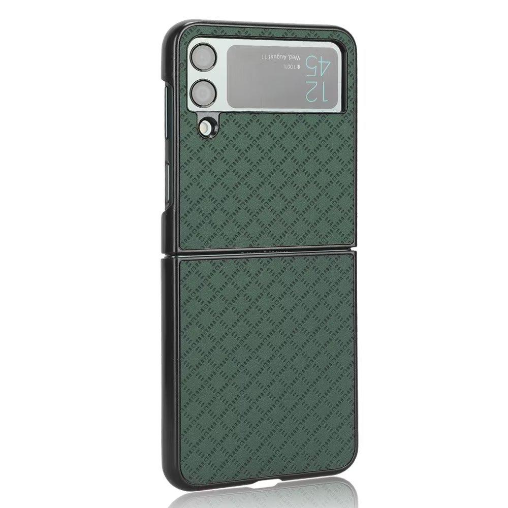 Suitable for Samsung Z Flip4 Mobile Phone Case Z FOLD4 Small Checkered Leather Pattern Case, Folding Mobile Phone Case W20 5G