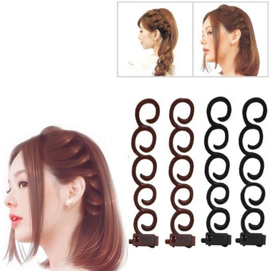 4Pcs/Set Hair Braider Roller Twist Styling Party DIY Clips Wedding Curling Tools