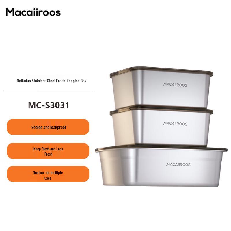 Maikaro 304 Stainless Steel Food Storage Container Set