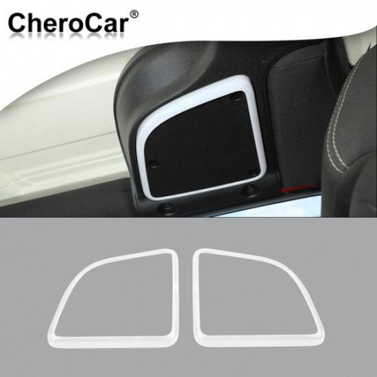 2X Roof Top Speaker Frame Cover Trim Decor Bezel for Jeep Wrangler JK 15+ White