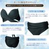 [SORAmood] Women's Swimsuit Bikini, Blue-Gray, Cross Ribbon, Halter Neck, Figure-Flattering, Korean Style, Gathered Bottoms (M, Blue-Gray)