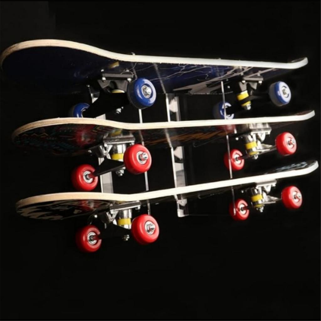 Modern Skateboard Rack Practical Acrylic Skateboard Holder Wall Mount Display Holder Stylish Storage Organizer Shelf