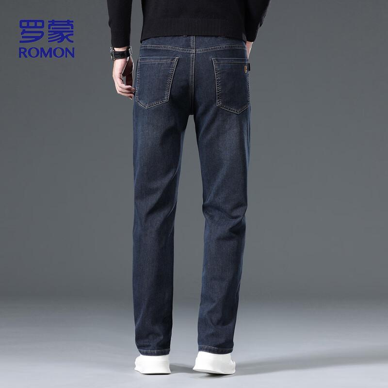 ROMON Men's Business Casual Straight-Leg Jeans