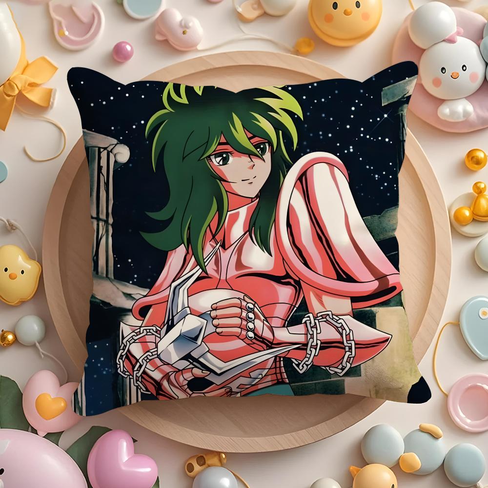 Anime S-Saint S-Seiya Cushion Cover Home & Car Multi-Scene Pillow Cover - Reversible, Soft & Durable for Daily Use