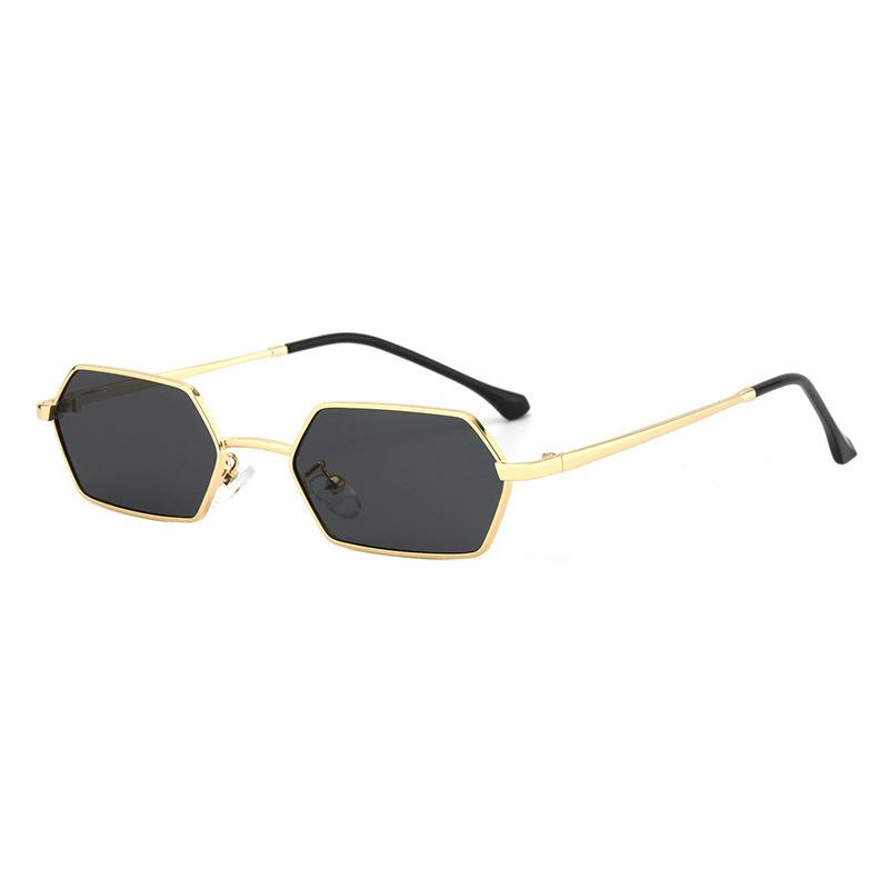 

Trendy sunglasses street square personalized black small frame fashionable men s and women s retro high-end metal sunglasses