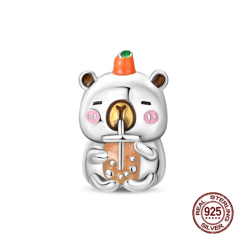 Charms Kupferrosa Katze Eule Tier Herz Zirkonia Charm Perlen Passen Original Armbänder Feiner DIY Schmuck