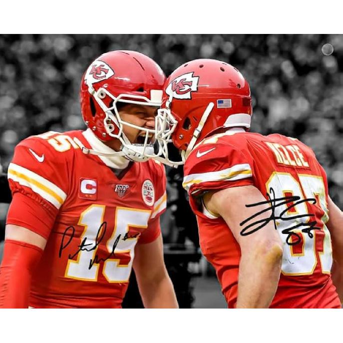 Ikonic Fotohaus Patrick Mahomes Travis Kelce Signed Photo Autograph Print Wall Art Home Decor