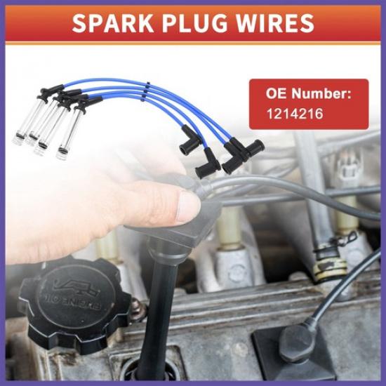 4Pcs Spark Plug Wire Ignition Coil Cable No.1214216 for Ford Fiesta V 2001-2008