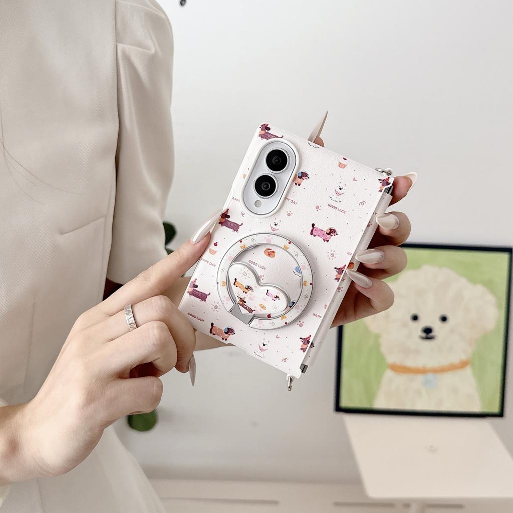 Applicable To Samsung Galaxyzfold8 Mobile Phone Case, High-end New Female Shell Magicvflip Bracket, Hand Rope Cover.