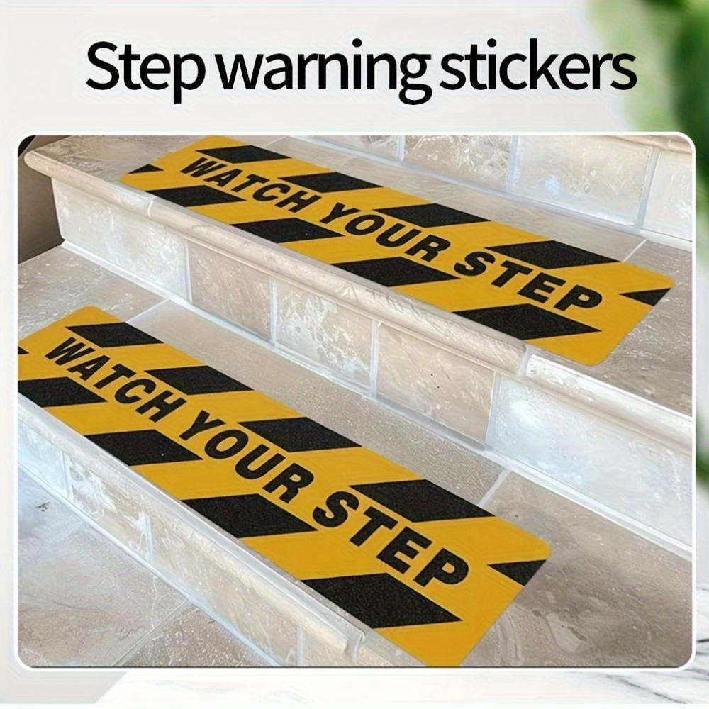 1PC Watch Your Step! Anti-slip Stair Warning Stickers - Yellow And Black Caution Marks, Home Safety Stickers | Warning Signs