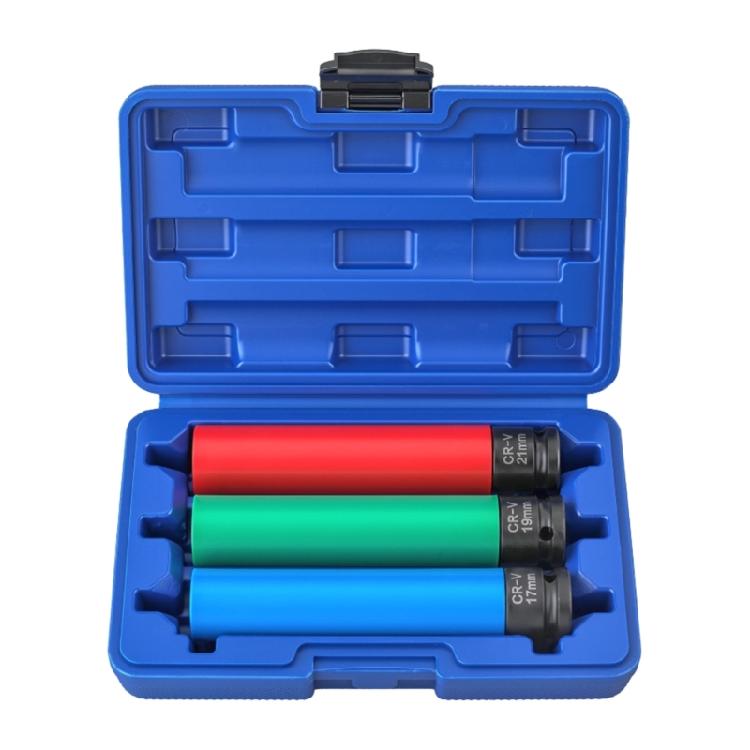 

Impact Socket Set 3 Piece For Car Truck Tire Dismounting Alloy Steel Construction Extended Length 17mm 19mm 21mm Socket 1