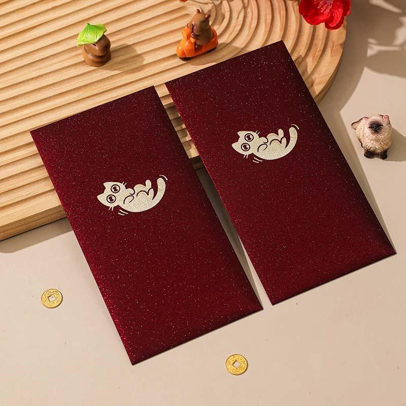 6Pcs Happy Birthday Red Envelope Hot Stamping Creative Red Pocket Red Pocket For Lucky Money Birthday Wedding Red Gift Envelopes